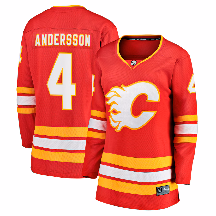 Women's Calgary Flames Rasmus Andersson Fanatics Red Home Team Breakaway Player Jersey - Puhuasuan