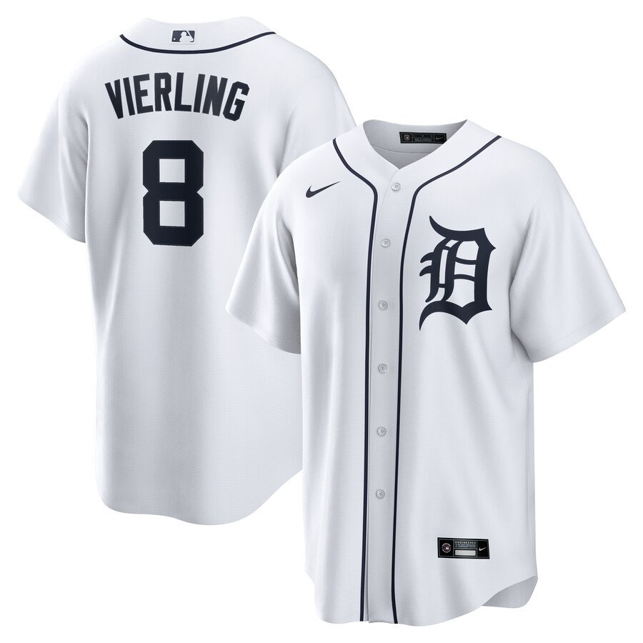 Men's Detroit Tigers Matt Vierling Nike White Home Replica Jersey - Puhuasuan