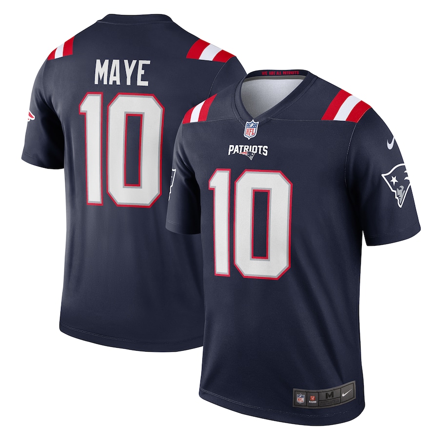 Men's New England Patriots Drake Maye Nike Navy Team Legend Jersey - Puhuasuan