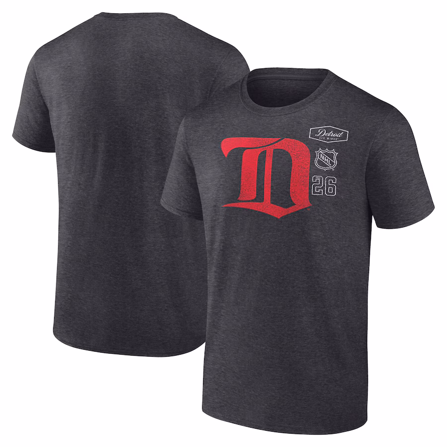 Men's Detroit Red Wings Fanatics Heather Charcoal Origin T-Shirt - Puhuasuan