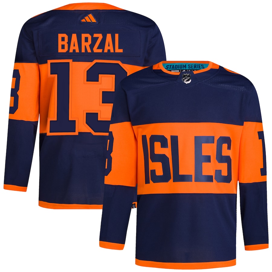 Men's New York Islanders Mathew Barzal adidas Navy 2024 NHL Stadium Series Primegreen Authentic Player Jersey - Puhuasuan