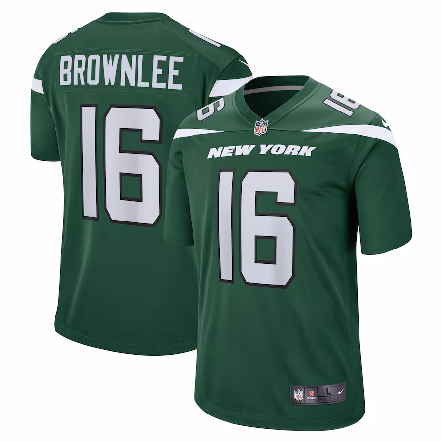 Men's New York Jets Jason Brownlee Nike Gotham Green  Game Jersey - Puhuasuan