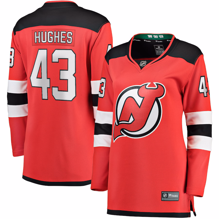 Women's New Jersey Devils Luke Hughes Fanatics Red Home Breakaway Player Jersey - Puhuasuan