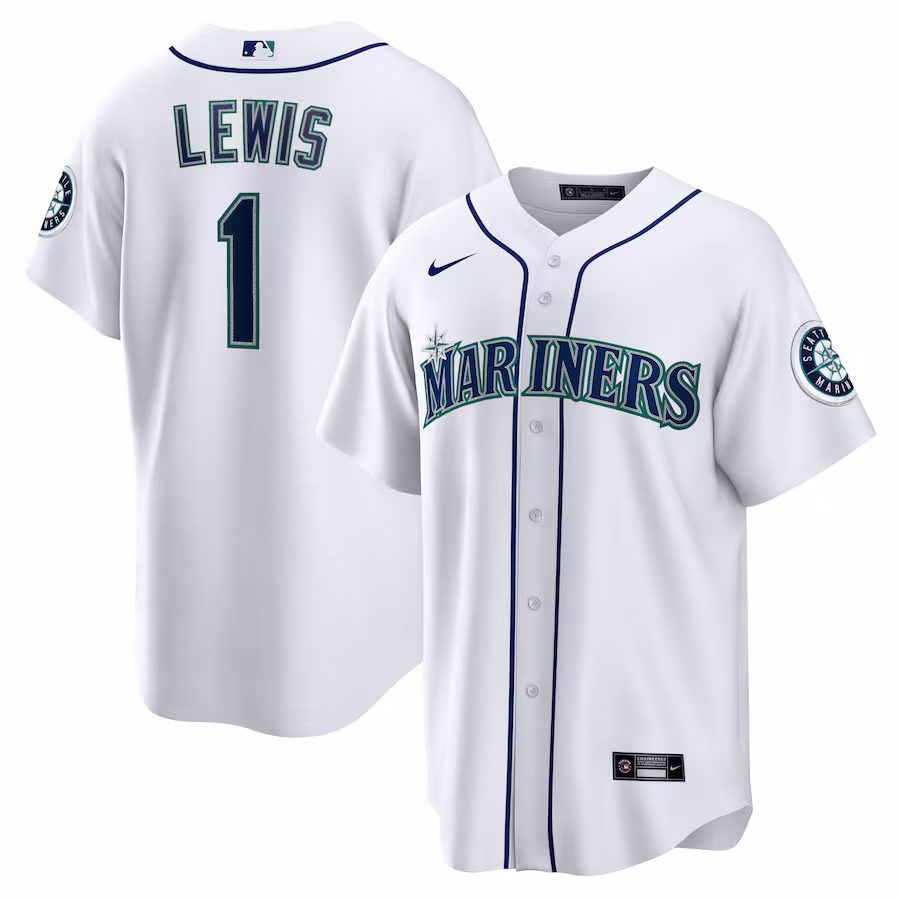 Men's Seattle Mariners Kyle Lewis Nike White Replica Player Name Jersey - Puhuasuan