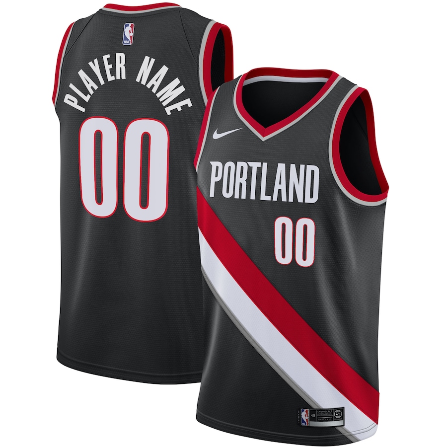 Men's Portland Trail Blazers Nike Black 2020/21 Swingman Custom Jersey - Icon Edition - Puhuasuan