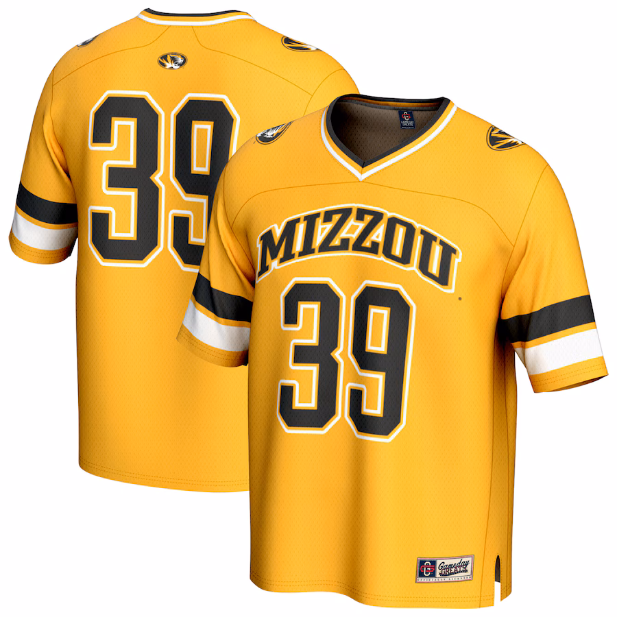 Youth GameDay Greats #39 Gold Missouri Tigers Lightweight Collegiate Football Fashion Jersey - Puhuasuan