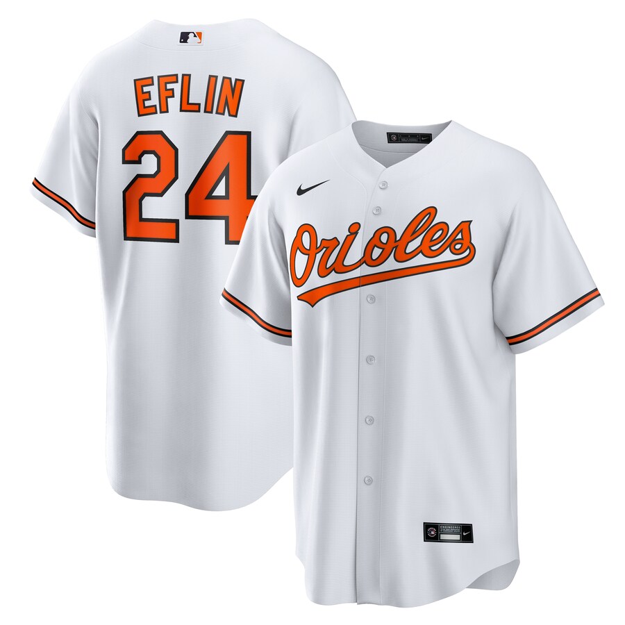 Men's Baltimore Orioles Zach Eflin Nike White Home Replica Jersey - Puhuasuan