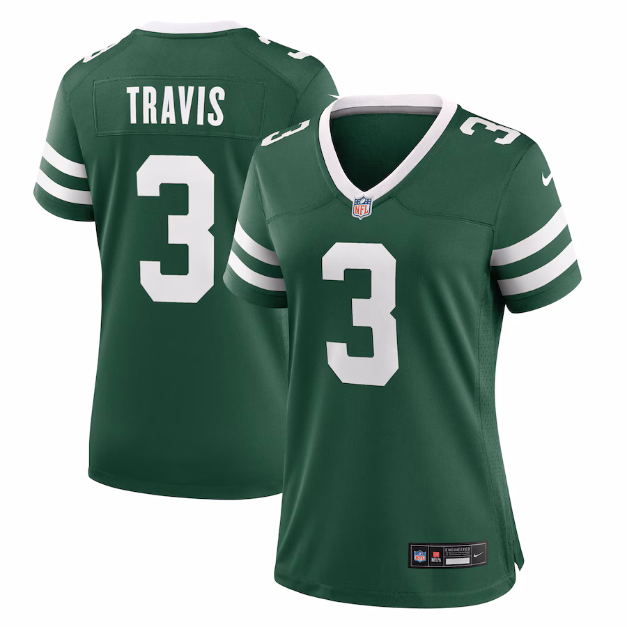 Women's New York Jets Jordan Travis Nike Legacy Green Team Game Jersey - Puhuasuan