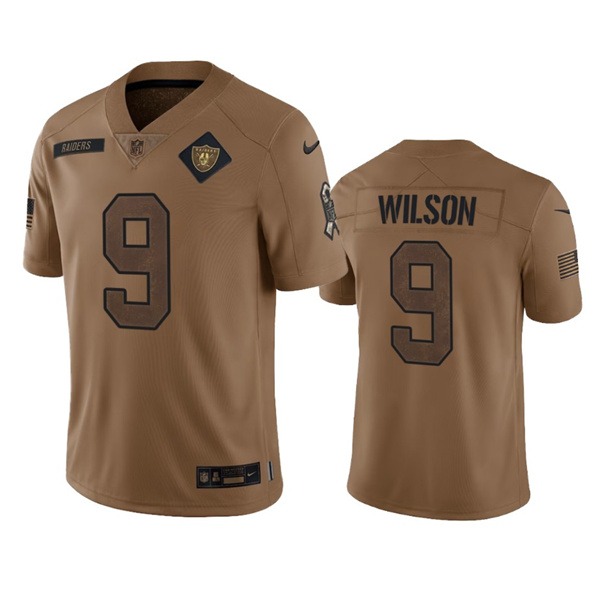 Men's Las Vegas Raiders #9 Tyree Wilson 2023 Brown Salute To Service Limited Football Stitched Jersey - Puhuasuan