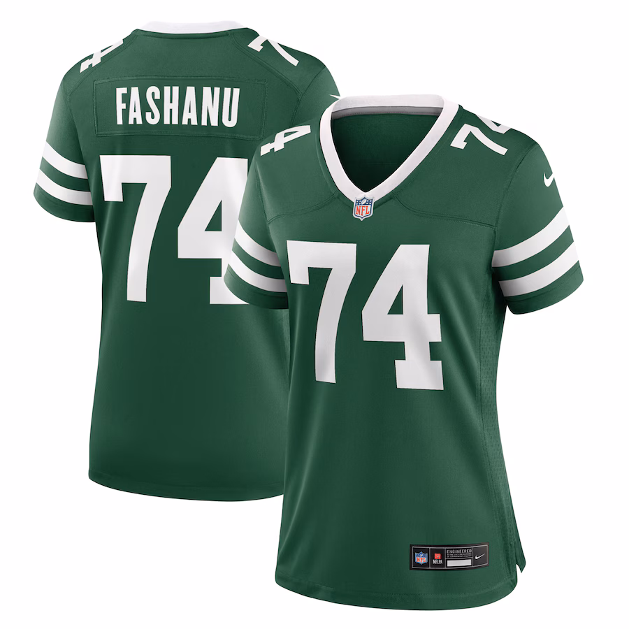 Women's New York Jets Olu Fashanu Nike Legacy Green Team Game Jersey - Puhuasuan