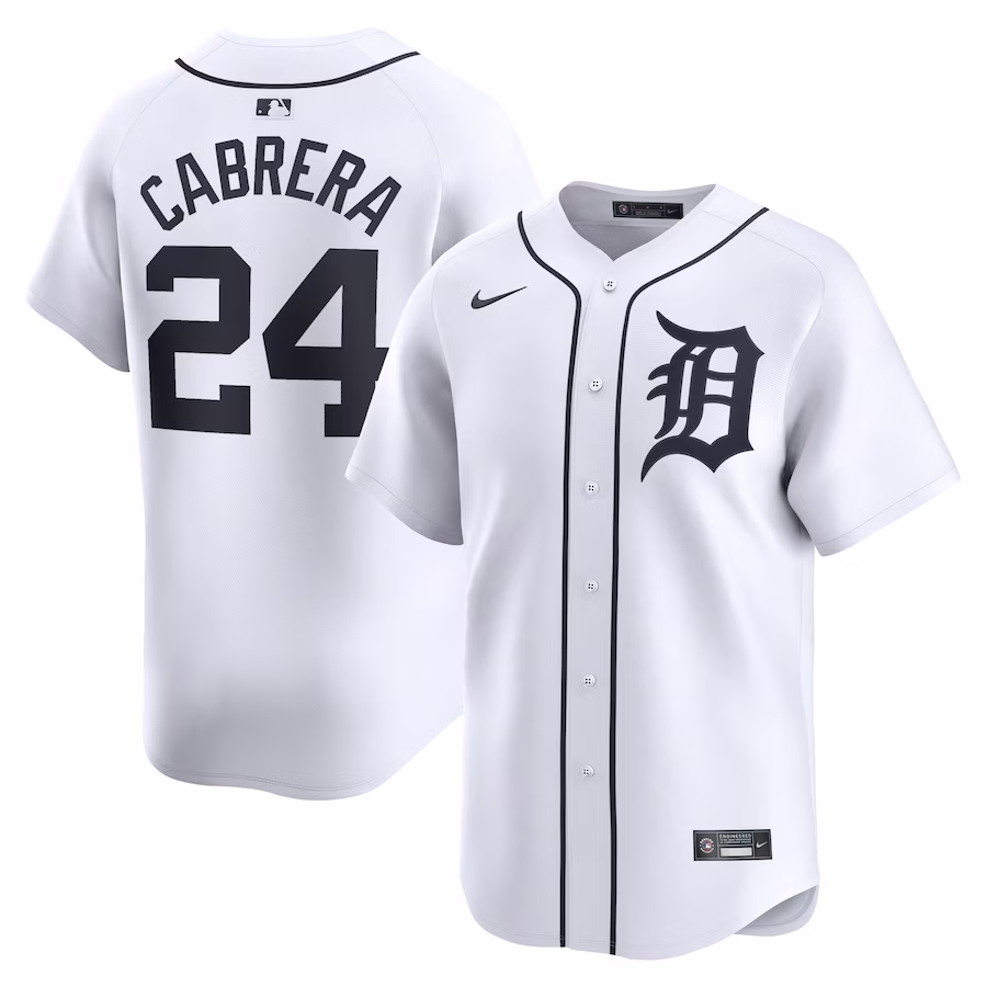 Men's Detroit Tigers Miguel Cabrera Nike White Home Limited Player Jersey - Puhuasuan