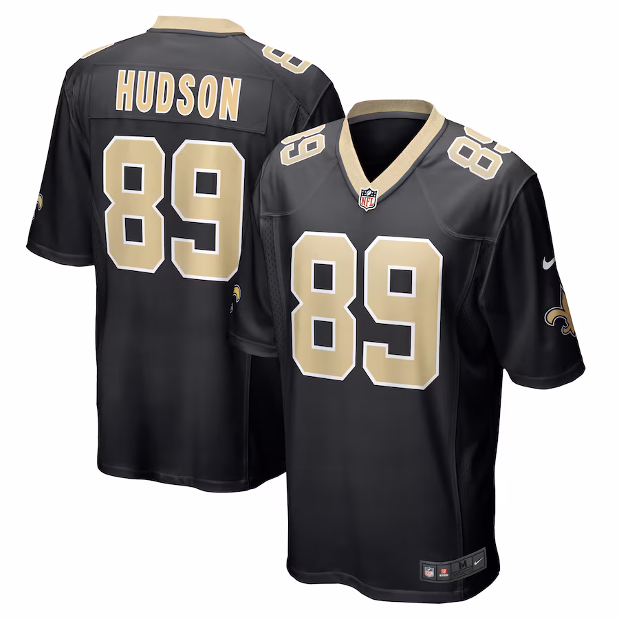 Men's New Orleans Saints Tommy Hudson Nike  Black Team Game Jersey - Puhuasuan