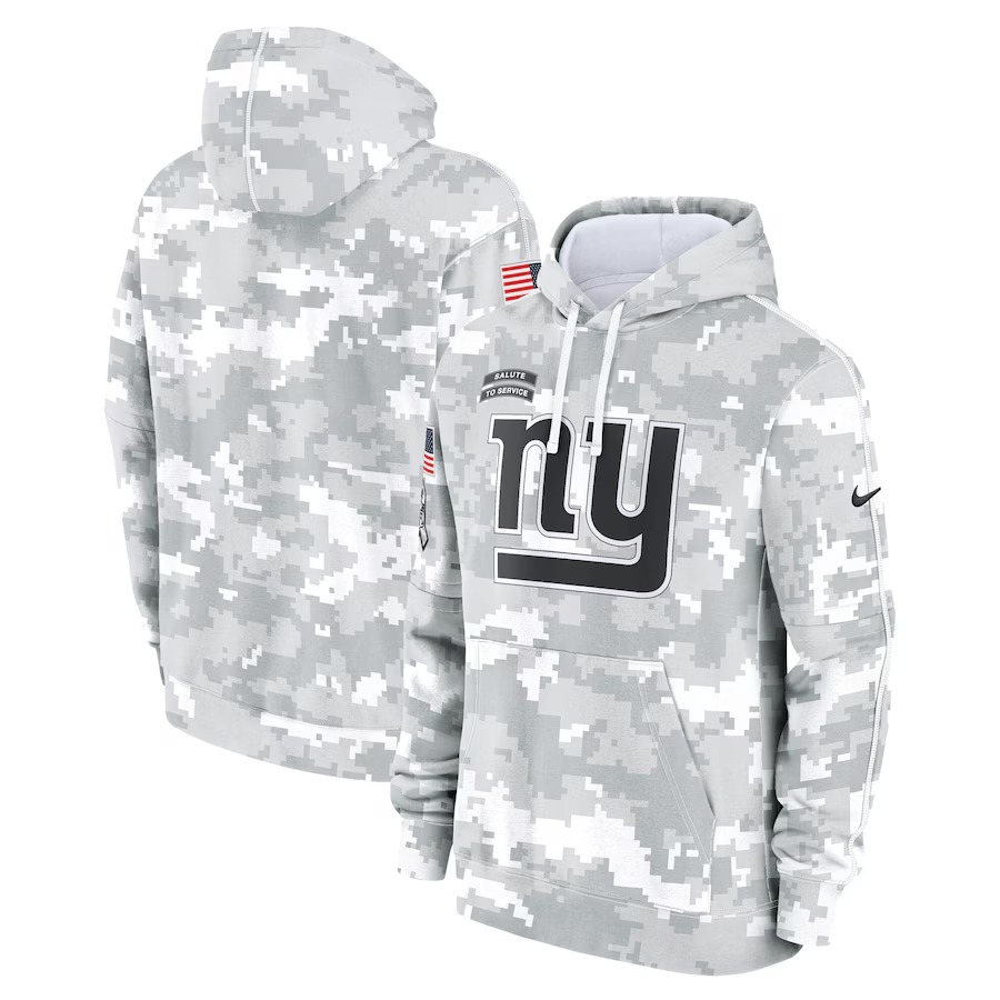 Men's New York Giants Nike Arctic Camo 2024 Salute to Service Club Fleece Pullover Hoodie - Puhuasuan