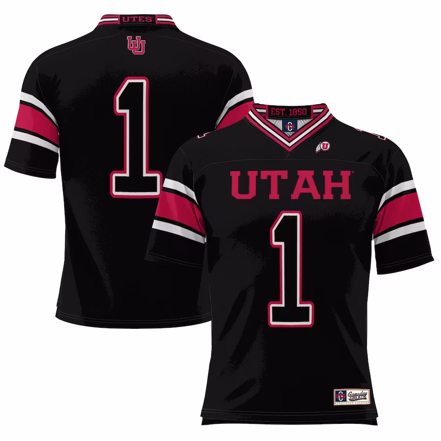 #1 Utah Utes GameDay Greats Youth Football Jersey - Black - Puhuasuan