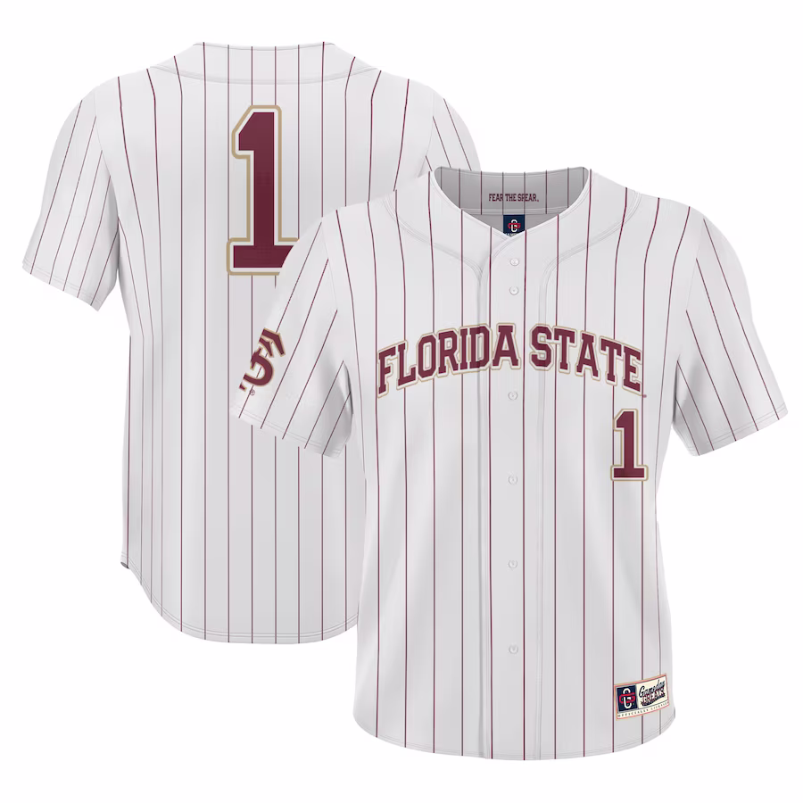 #1 Florida State Seminoles GameDay Greats Youth Lightweight Baseball Jersey - White - Puhuasuan