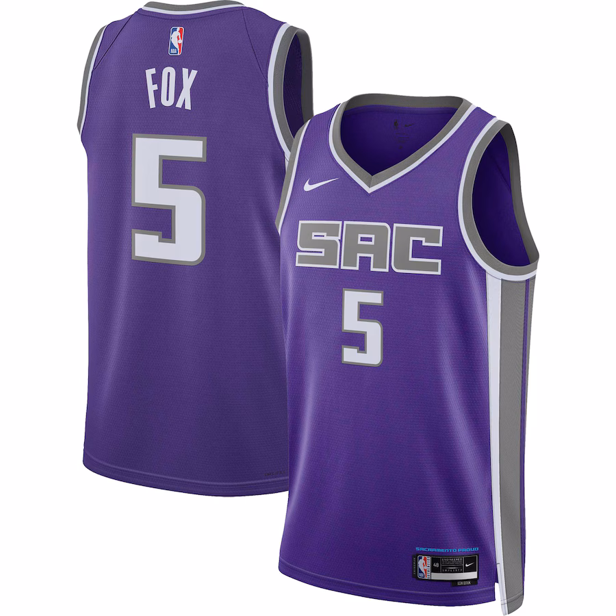 Unisex Sacramento Kings De'Aaron Fox Nike Purple Swingman Jersey - Icon Edition - Puhuasuan