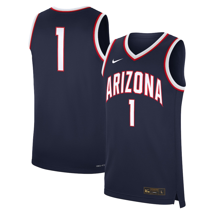 Men's Nike #1 Navy Arizona Wildcats Road Replica Jersey - Puhuasuan