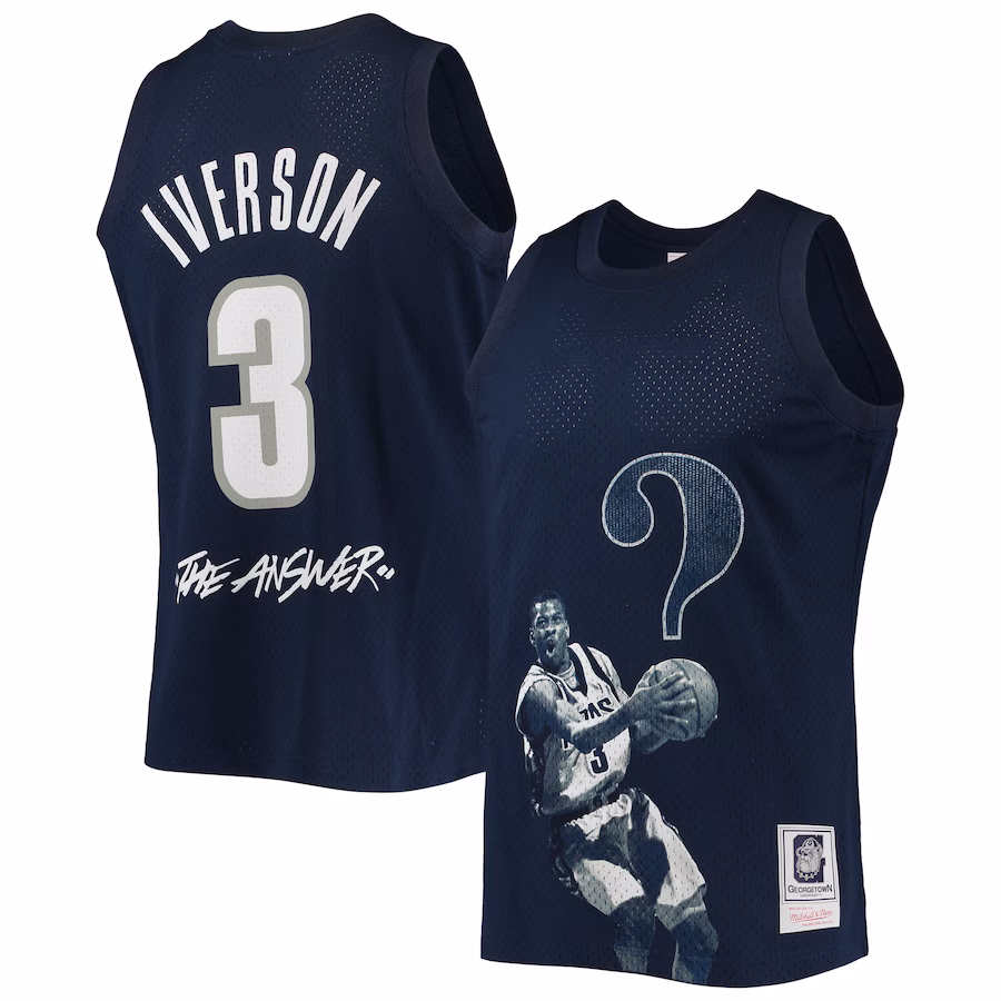 Allen Iverson Georgetown Hoyas Mitchell & Ness The Answer Replica Jersey - Navy - Puhuasuan