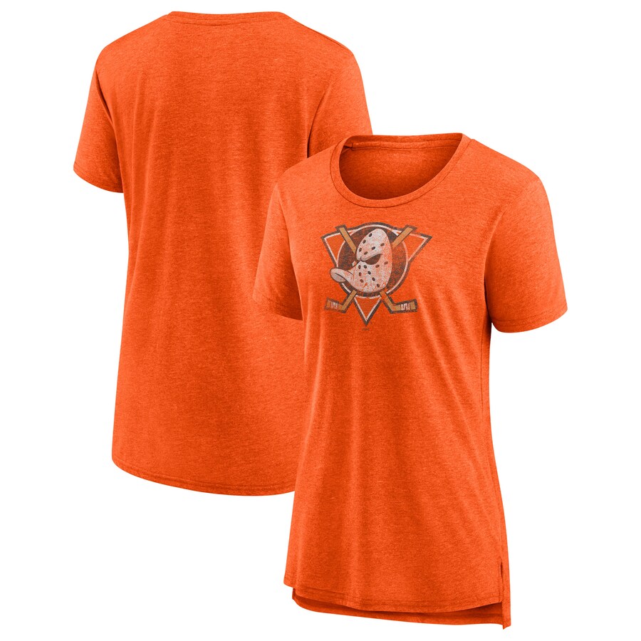 Women's Anaheim Ducks Fanatics Heather Orange Special Edition 2.0 Modern T-Shirt - Puhuasuan