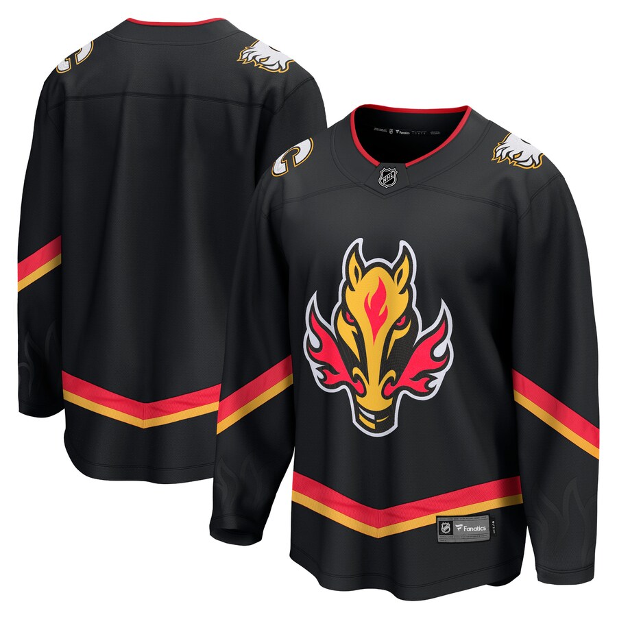 Men's Calgary Flames Fanatics Branded Black Alternate Premier Breakaway Jersey - Puhuasuan