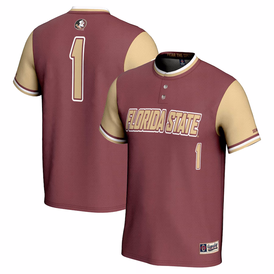 Youth GameDay Greats #1 Garnet Florida State Seminoles Lightweight Softball Jersey - Puhuasuan