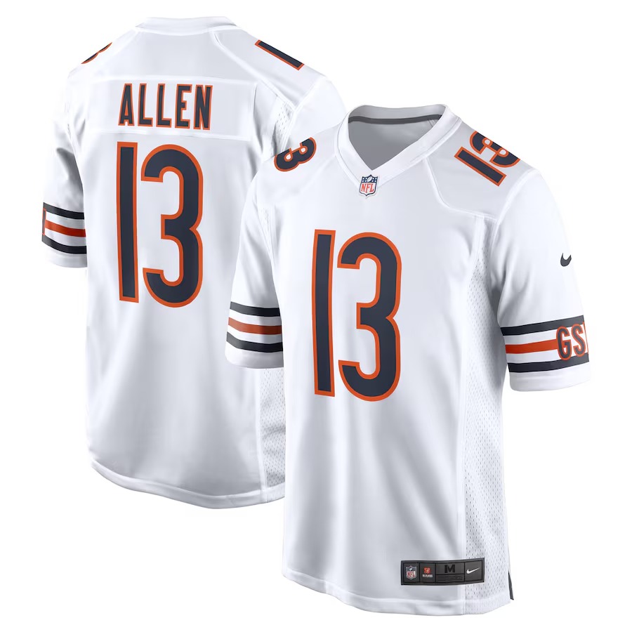 Men's Chicago Bears Keenan Allen Nike  White Game Jersey - Puhuasuan
