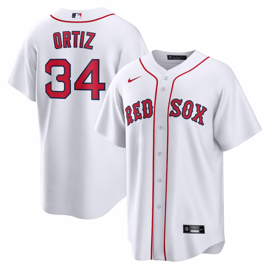 Men's Boston Red Sox David Ortiz Nike White Home Replica Player Jersey - Puhuasuan