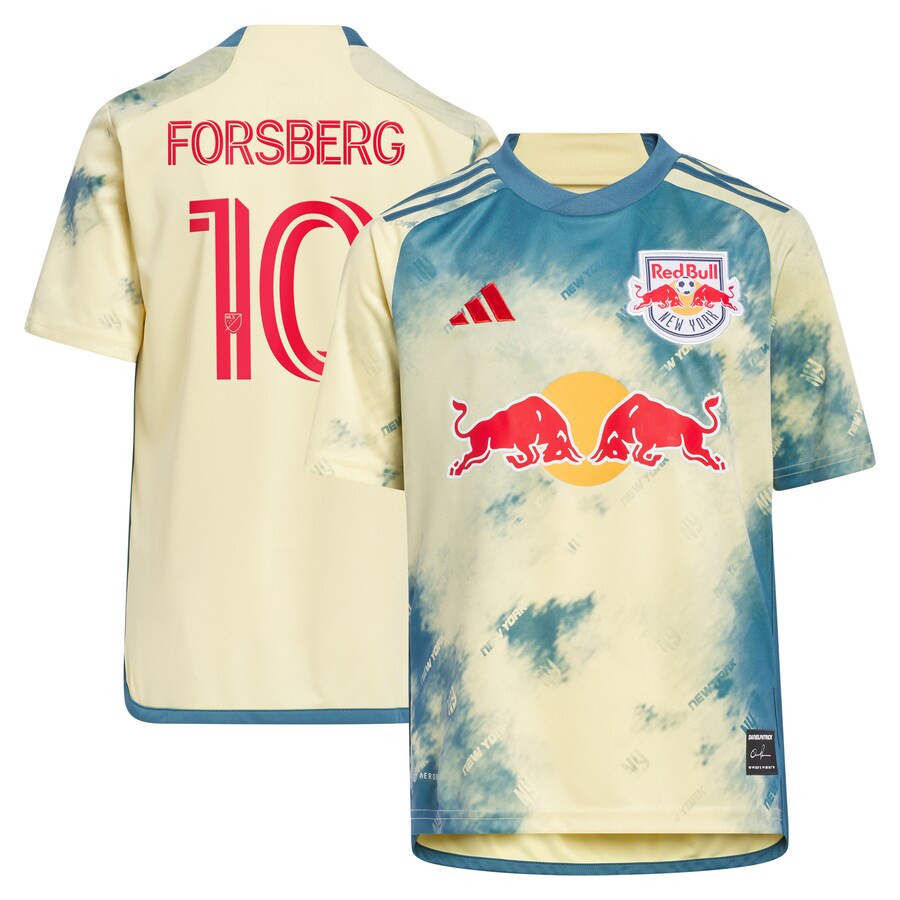Youth New York Red Bulls Emil Forsberg adidas Yellow 2024 Daniel Patrick Kit Replica Player Jersey - Puhuasuan