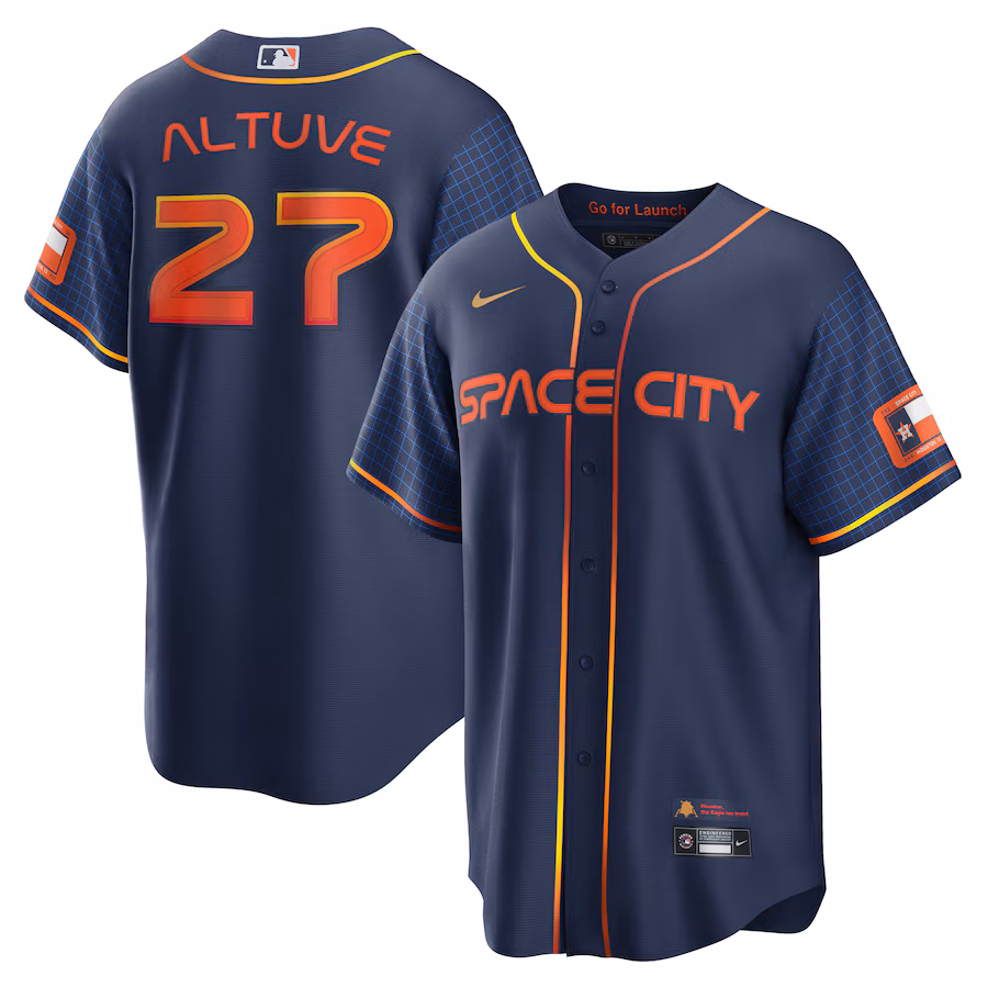 Men's Houston Astros Jose Altuve Nike Navy City Connect Replica Player Jersey - Puhuasuan
