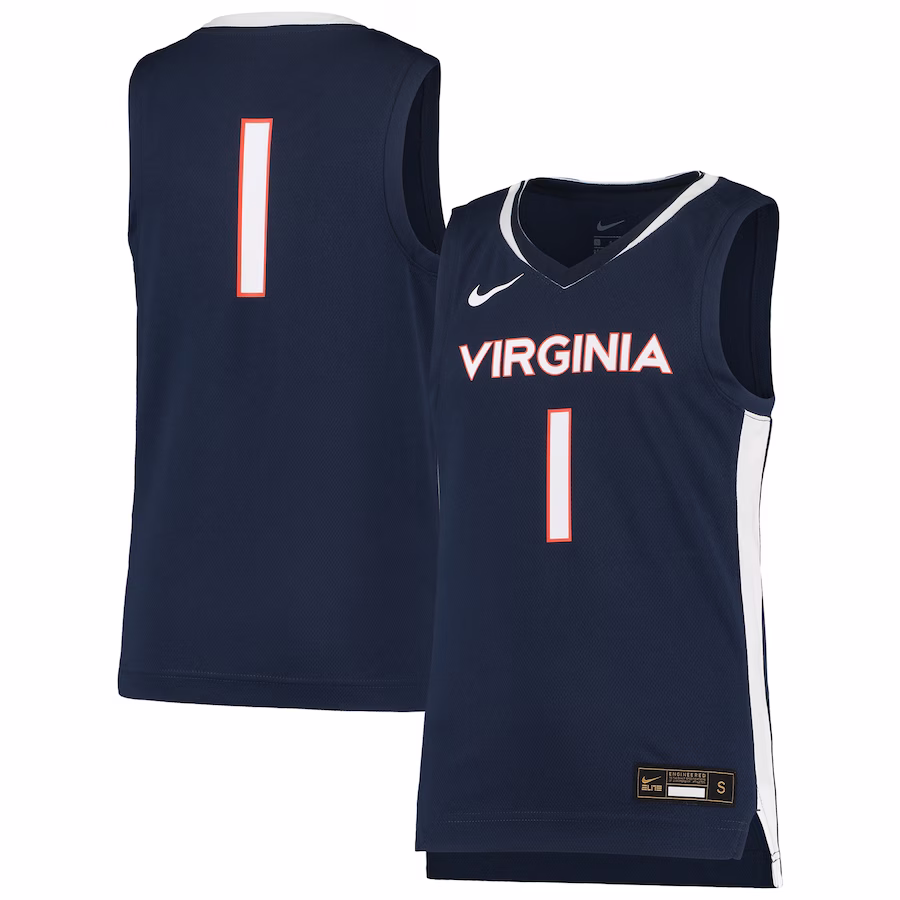 #1 Virginia Cavaliers Nike Youth Team Replica Basketball Jersey - Navy - Puhuasuan