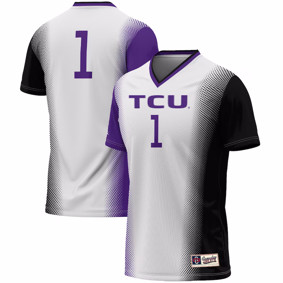 #1 TCU Horned Frogs GameDay Greats Unisex  Lightweight Women's Soccer Jersey - White - Puhuasuan