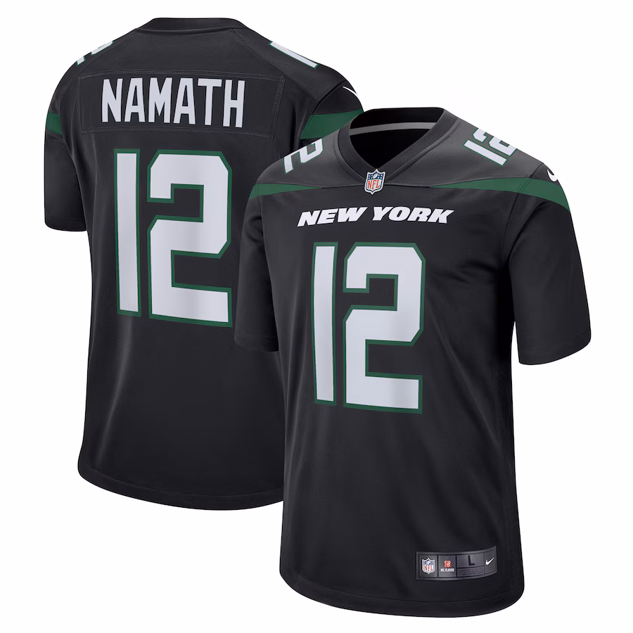Men's New York Jets Joe Namath Nike Black Retired Player Jersey - Puhuasuan