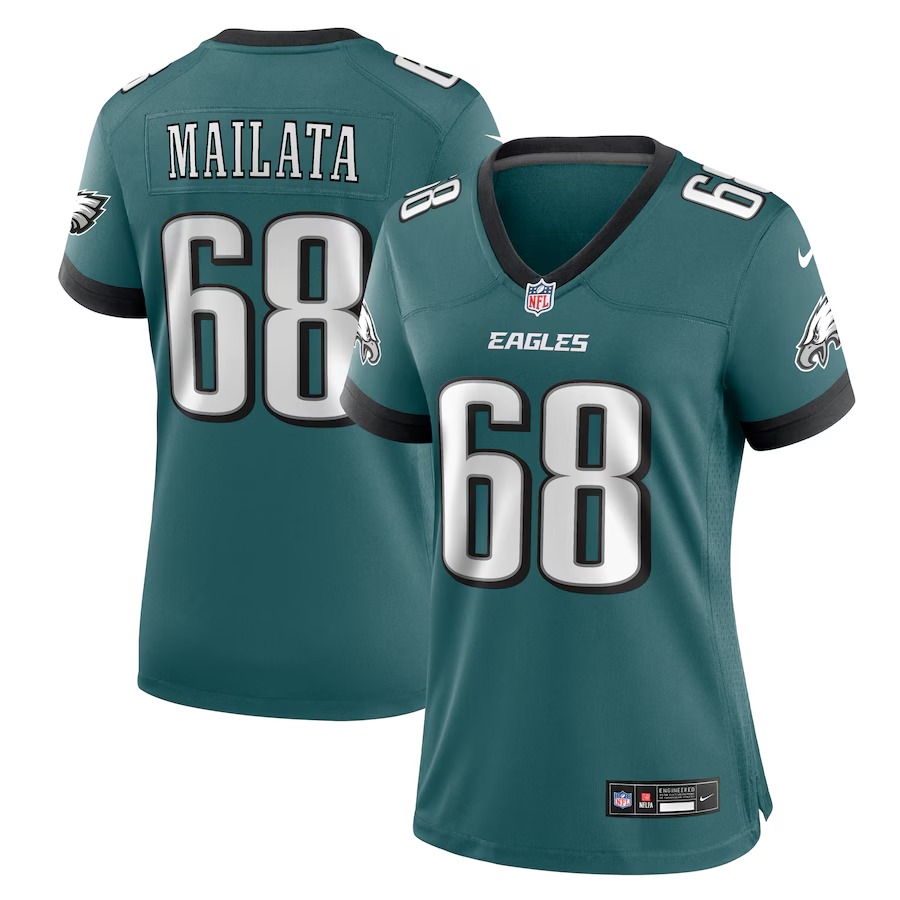 Women's Philadelphia Eagles Jordan Mailata Nike Midnight Green Team Game Jersey - Puhuasuan