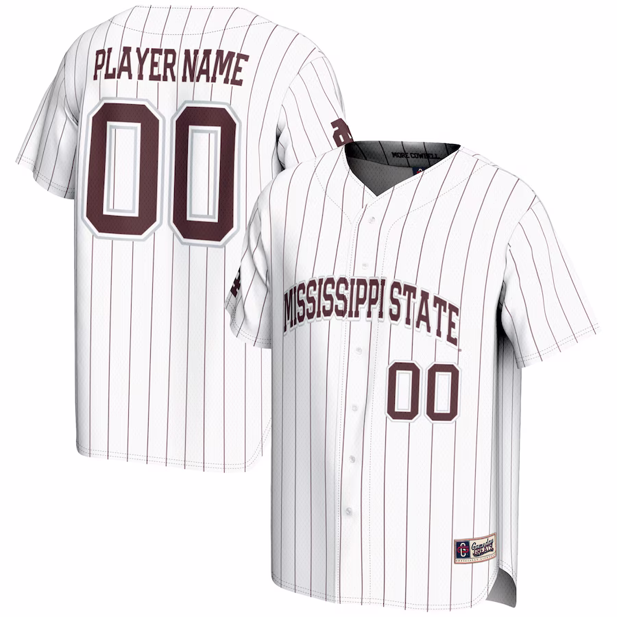 Mississippi State Bulldogs GameDay Greats Youth NIL Pick-A-Player Lightweight Baseball Jersey - White - Puhuasuan