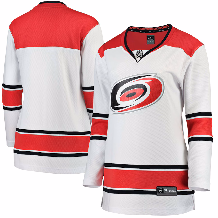 Women's Carolina Hurricanes Fanatics White Away Breakaway Jersey - Puhuasuan
