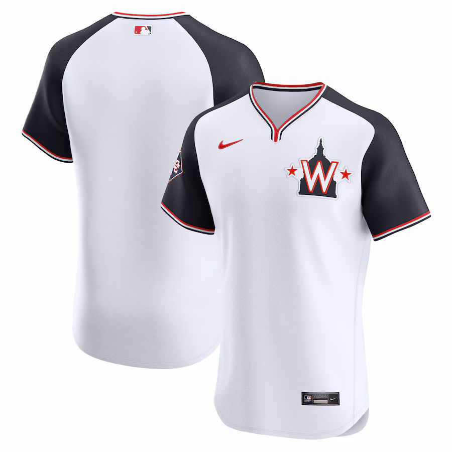 Men's Washington Nationals Nike White Alternate Vapor Premier Elite Patch Jersey - Puhuasuan