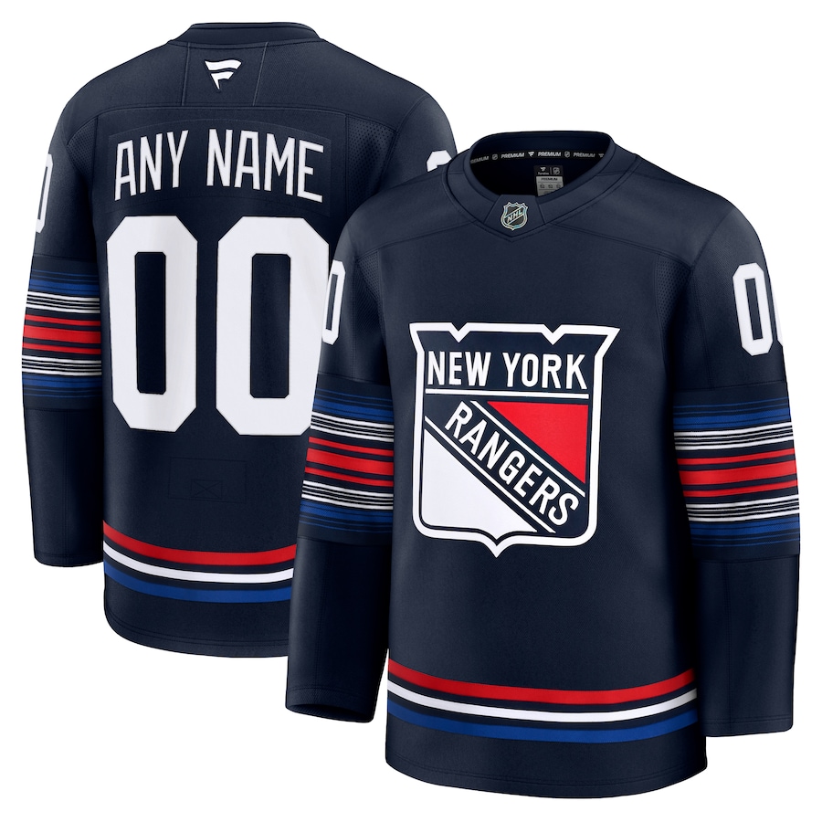 Men's New York Rangers Fanatics Navy Alternate Premium Custom Jersey - Puhuasuan