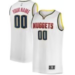 Men's Denver Nuggets Fanatics White Fast Break Custom Replica Jersey - Association Edition - Puhuasuan
