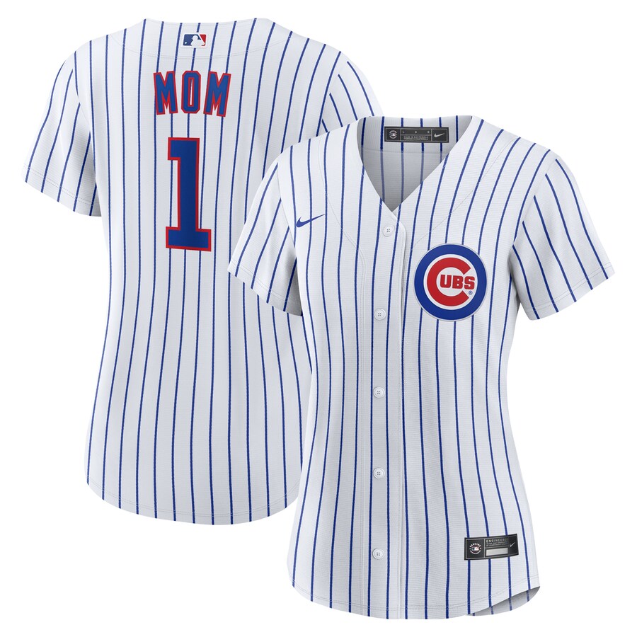 Women's Chicago Cubs Nike White #1 Mom Home Replica Jersey - Puhuasuan