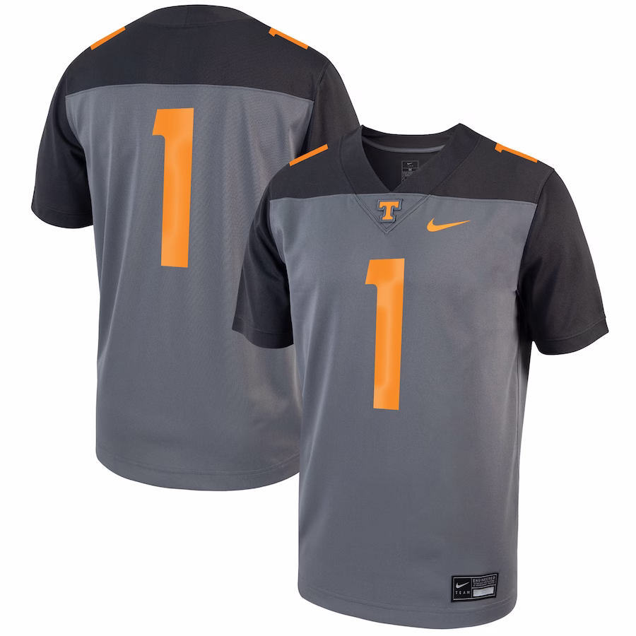 #1 Tennessee Volunteers Nike Alternate Game Football Jersey - Gray - Puhuasuan