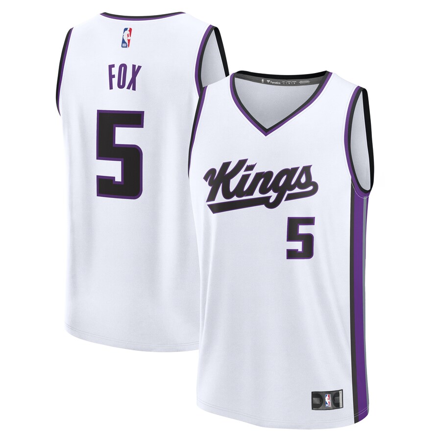 Men's Sacramento Kings De'Aaron Fox Fanatics White Fast Break Replica Player Jersey - Association Edition - Puhuasuan