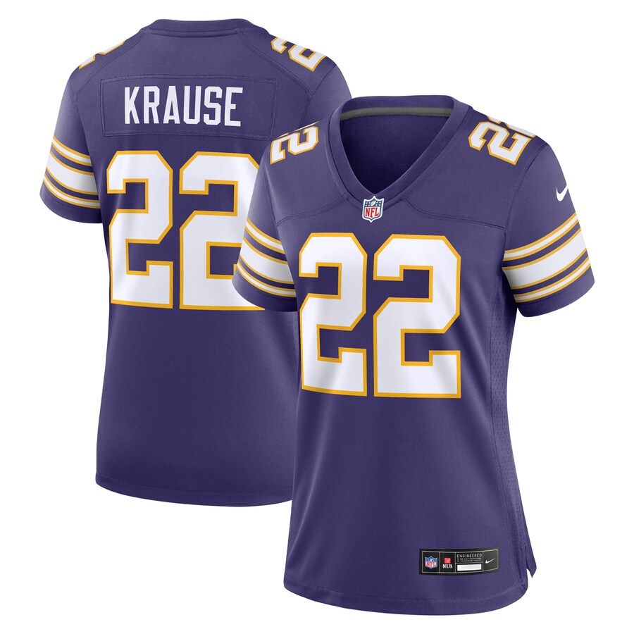 Women's Minnesota Vikings Paul Krause Nike Purple Classic Retired Player Jersey - Puhuasuan