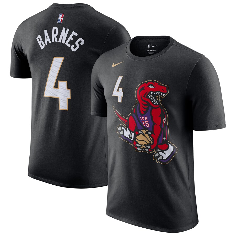 Men's Toronto Raptors Scottie Barnes Nike Black 2024/25 City Edition Name & Number T-Shirt - Puhuasuan