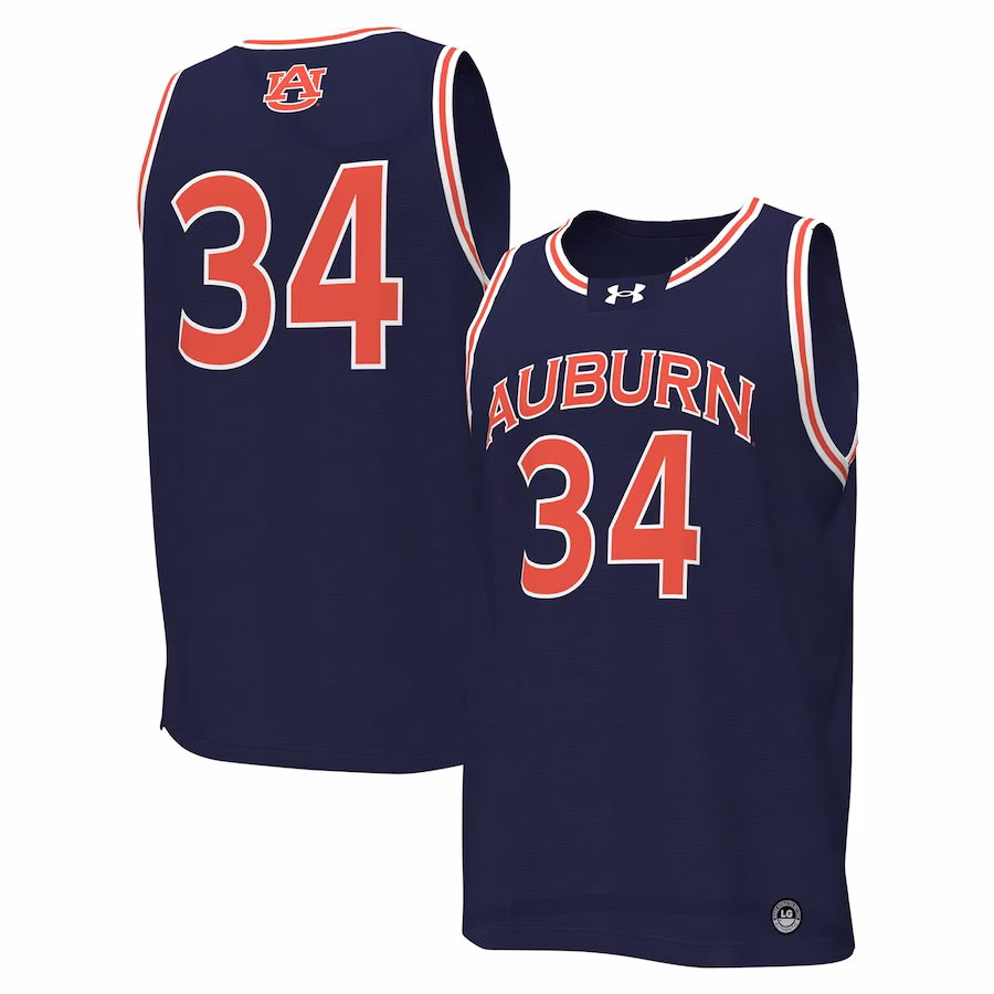 #34 Auburn Tigers Under Armour Replica Basketball Jersey - Navy - Puhuasuan