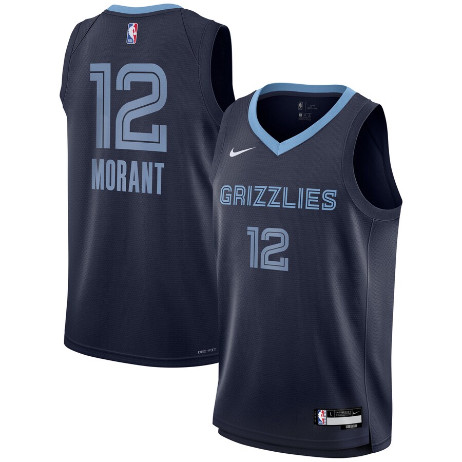 Youth Memphis Grizzlies Ja Morant Nike Navy Swingman Jersey - Icon Edition - Puhuasuan