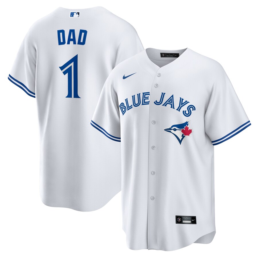 Men's Toronto Blue Jays Nike White #1 Dad Home Replica Jersey - Puhuasuan