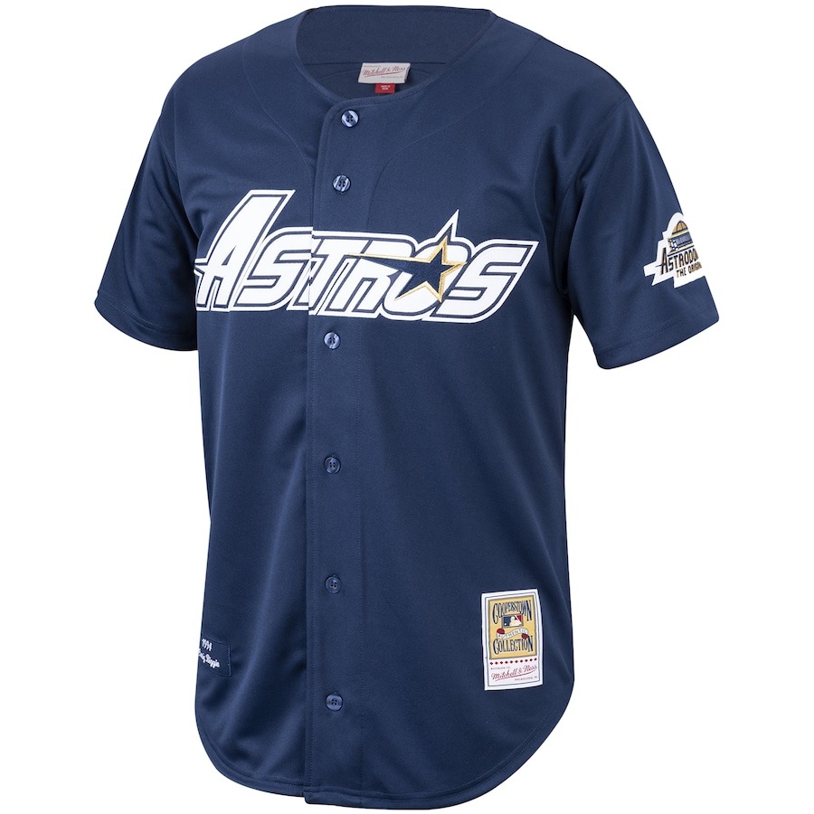 Men's Houston Astros Craig Biggio Mitchell & Ness Navy Cooperstown Collection 1994 Authentic Jersey - Puhuasuan