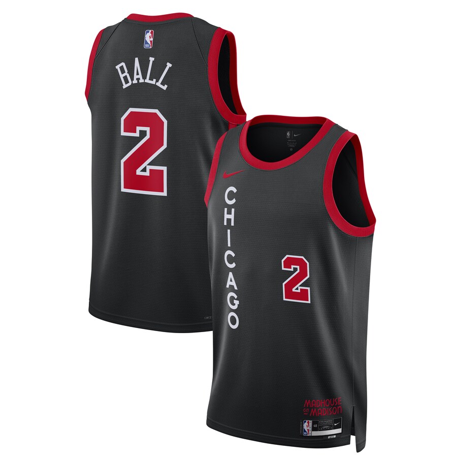 Unisex Chicago Bulls Lonzo Ball Nike Black 2023/24 Swingman Jersey - City Edition - Puhuasuan