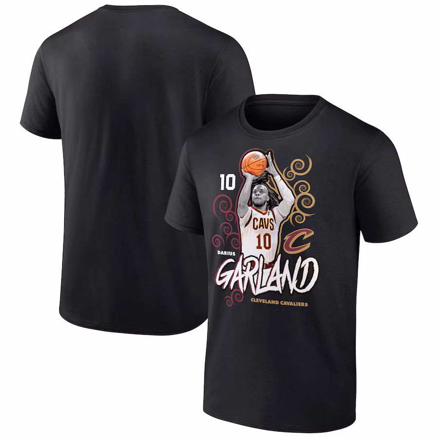 Men's Cleveland Cavaliers Darius Garland Black Competitor T-Shirt - Puhuasuan
