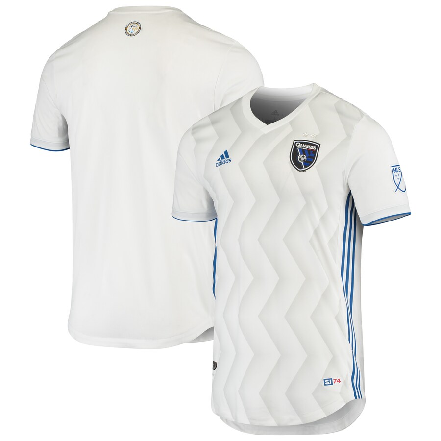 Men's San Jose Earthquakes White Away Authentic Jersey - Puhuasuan
